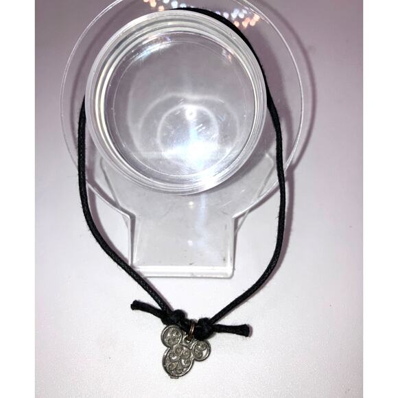 Disney Mickey Mouse Silver-Tibe Swirl Pattern Charm Cord 4.5"  Bracelet! - Picture 2 of 6